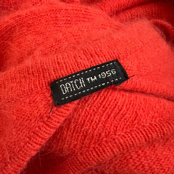 Datch Italian Angora Wool Sweater Orange Red Y2K - Picture 5 of 7